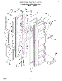 07 - Freezer Door parts for Whirlpool Refrigerator ED22HPXBW01 from AppliancePartsPros.com
