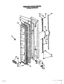 06 - Freezer Door parts for Whirlpool Refrigerator ED20PKXXW00 from AppliancePartsPros.com