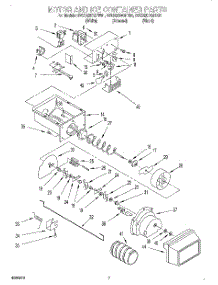 05 - Motor And Ice Container parts for Whirlpool Refrigerator 3VED29DQFW01 from AppliancePartsPros.com