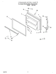06 - Freezer Door, Lit / Optional parts for Whirlpool Refrigerator 8ET22DKXFW00 from AppliancePartsPros.com