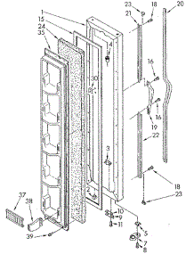 Freezer Door parts for Whirlpool Refrigerator ED20PKXSN01 from AppliancePartsPros.com