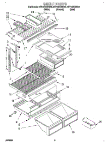 04 - Shelf parts for Whirlpool Refrigerator 8ET18ZKXBG00 from AppliancePartsPros.com