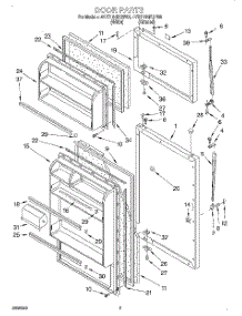 02 - Door parts for Whirlpool Refrigerator 4VET16GKGN00 from AppliancePartsPros.com