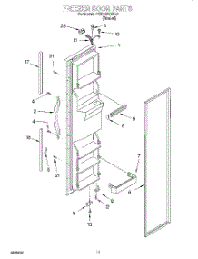 08 - Freezer Door parts for Whirlpool Refrigerator 4YED22PQFN01 from AppliancePartsPros.com