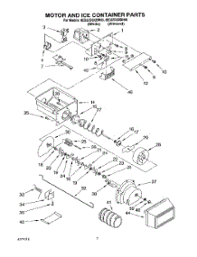 06 - Motor And Ice Container parts for Whirlpool Refrigerator 8ED22DQXBN00 from AppliancePartsPros.com