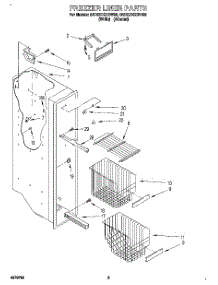 04 - Freezer Liner parts for Whirlpool Refrigerator 8ED22DQXDN00 from AppliancePartsPros.com