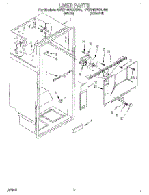 02 - Liner parts for Whirlpool Refrigerator 4YET18PKAW00 from AppliancePartsPros.com