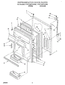 07 - Refrigerator Door, Lit / Optional parts for Whirlpool Refrigerator 4YET18PKAW00 from AppliancePartsPros.com