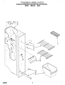 03 - Freezer Liner parts for Whirlpool Refrigerator 8ED20ZKXDN01 from AppliancePartsPros.com