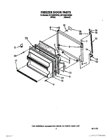 06 - Freezer Door parts for Whirlpool Refrigerator 3ET18GKXWW00 from AppliancePartsPros.com