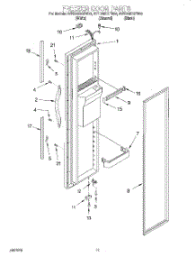 07 - Freezer Door parts for Whirlpool Refrigerator 3VED29DQFW00 from AppliancePartsPros.com