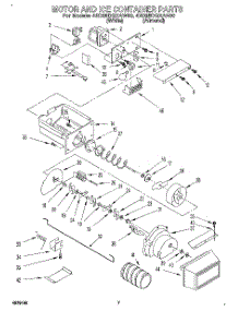 05 - Motor And Ice Container parts for Whirlpool Refrigerator 4ED25DQXAW00 from AppliancePartsPros.com