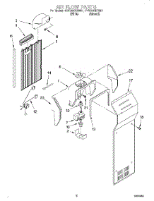 04 - Air Flow parts for Whirlpool Refrigerator 4YED20TKDW01 from AppliancePartsPros.com