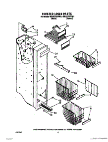 05 - Freezer Liner parts for Whirlpool Refrigerator 4ED25DQXVW01 from AppliancePartsPros.com