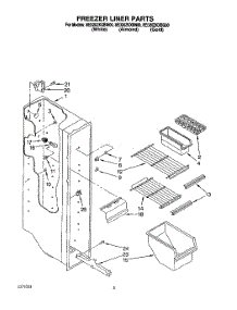 03 - Freezer Liner parts for Whirlpool Refrigerator 8ED20ZKXBW00 from AppliancePartsPros.com