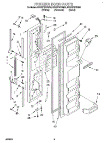 07 - Freezer Door parts for Whirlpool Refrigerator 8ED22PWXBW00 from AppliancePartsPros.com