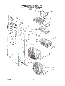 04 - Freezer Liner parts for Whirlpool Refrigerator 4YED27DQDN00 from AppliancePartsPros.com