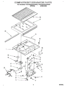 03 - Compartment Separator parts for Whirlpool Refrigerator 4YET20DKXAW00 from AppliancePartsPros.com