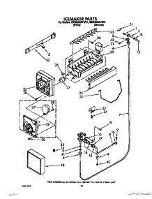 14 - Icemaker, Lit / Optional parts for Whirlpool Refrigerator 4ED25DQXVW01 from AppliancePartsPros.com