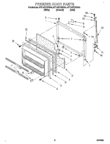 05 - Freezer Door parts for Whirlpool Refrigerator 8ET18ZKXBN00 from AppliancePartsPros.com