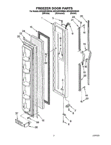 05 - Freezer Door parts for Whirlpool Refrigerator 8ED20ZKXBN00 from AppliancePartsPros.com