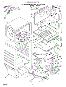 02 - Liner parts for Whirlpool Refrigerator 3ET21DKXDW01 from AppliancePartsPros.com