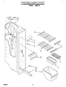 03 - Freezer Liner parts for Whirlpool Refrigerator 6ED20PKXBW00 from AppliancePartsPros.com