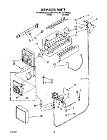 14 - Icemaker, Lit / Optional parts for Whirlpool Refrigerator 4ED22DWXTW00 from AppliancePartsPros.com