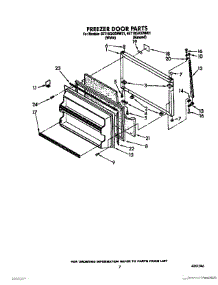 06 - Freezer Door parts for Whirlpool Refrigerator 6ET18GKXWW01 from AppliancePartsPros.com