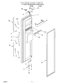 07 - Freezer Door parts for Whirlpool Refrigerator 6ED25DQXFW01 from AppliancePartsPros.com