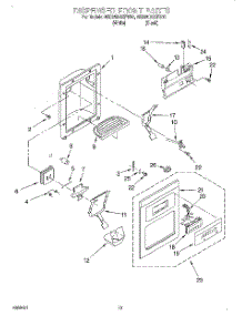 08 - Dispenser Front parts for Whirlpool Refrigerator 6ED25DQXFW01 from AppliancePartsPros.com