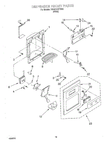 08 - Dispenser Front parts for Whirlpool Refrigerator 7ED20TQXFW02 from AppliancePartsPros.com