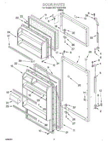 02 - Door parts for Whirlpool Refrigerator 3VET16GKGW00 from AppliancePartsPros.com