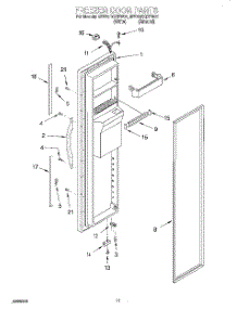 07 - Freezer Door parts for Whirlpool Refrigerator 8ED25DQXFW01 from AppliancePartsPros.com