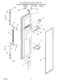 07 - Freezer Door parts for Whirlpool Refrigerator 3VED29DQEB00 from AppliancePartsPros.com