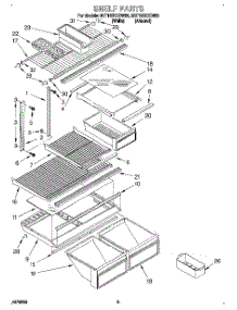 04 - Shelf parts for Whirlpool Refrigerator 3ET18ZKXBW00 from AppliancePartsPros.com
