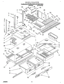 04 - Shelf, Lit / Optional parts for Whirlpool Refrigerator 6ET18DKXAW01 from AppliancePartsPros.com
