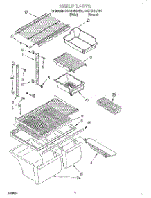 05 - Shelf, Lit / Optional parts for Whirlpool Refrigerator 3VET19NKFN01 from AppliancePartsPros.com
