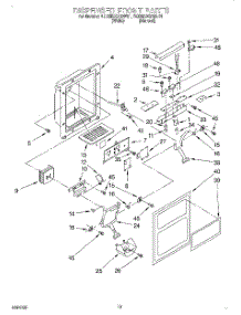 08 - Dispenser Front parts for Whirlpool Refrigerator 4ED25DQXDW01 from AppliancePartsPros.com