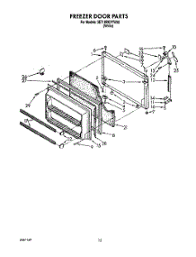 08 - Freezer Door parts for Whirlpool Refrigerator 3ET18RKXYW00 from AppliancePartsPros.com