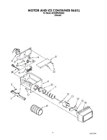 06 - Motor And Ice Container parts for Whirlpool Refrigerator 4ED25PWXWN02 from AppliancePartsPros.com