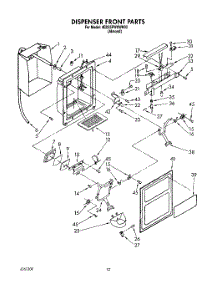 09 - Dispenser Front parts for Whirlpool Refrigerator 4ED25PWXWN02 from AppliancePartsPros.com