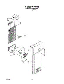 12 - Air Flow parts for Whirlpool Refrigerator 4ED25PWXWN02 from AppliancePartsPros.com