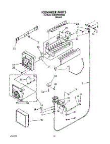 14 - Icemaker, Lit / Optional parts for Whirlpool Refrigerator 4ED25PWXWN02 from AppliancePartsPros.com