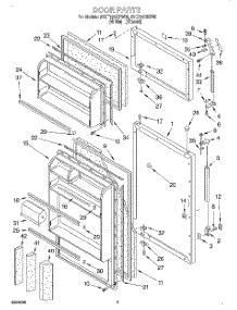 02 - Door parts for Whirlpool Refrigerator 3VET16GKFW00 from AppliancePartsPros.com