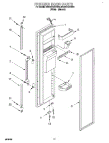 08 - Freezer Door parts for Whirlpool Refrigerator 8ED22DQXDW00 from AppliancePartsPros.com
