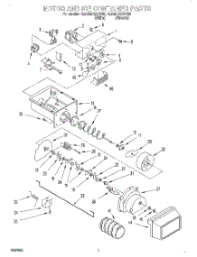05 - Motor And Ice Container parts for Whirlpool Refrigerator 4ED25DQXFN00 from AppliancePartsPros.com
