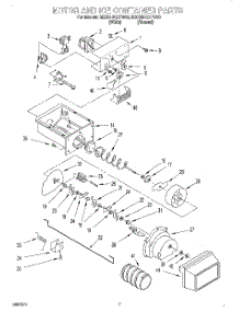 05 - Motor And Ice Container parts for Whirlpool Refrigerator 8ED25DQXFW00 from AppliancePartsPros.com