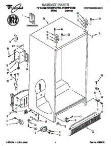 Cabinet parts for Whirlpool Refrigerator 4YED22PQFW00 from AppliancePartsPros.com