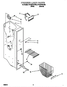 Freezer Liner parts for Whirlpool Refrigerator 4YED22PQFW00 from AppliancePartsPros.com